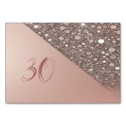 Numéro De Table Élégante Fête de Mariage Rose Gold