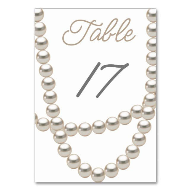 Numéro De Table Elégante Fête des mariées de collier Pearl (Par défaut)
