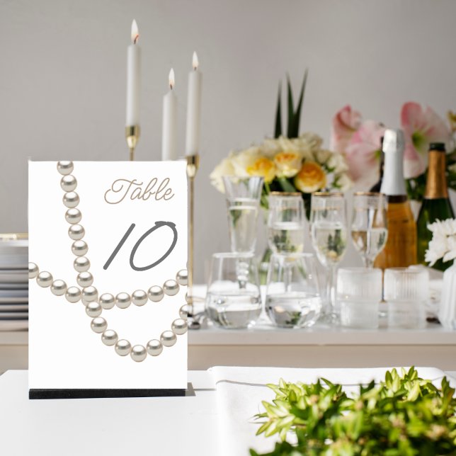 Numéro De Table Elégante Fête des mariées de collier Pearl (Créateur téléchargé)