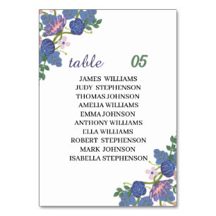 Numéro De Table Elégante Fleur violette Mariage personnalisé