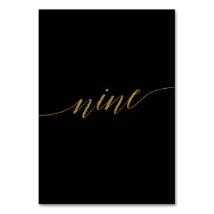 Numéro De Table Elégante Gold Black Calligraphy Neuf Numéro de tab