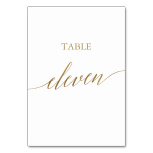 Numéro De Table Elégante Gold Calligraphy Table Onze Numéro de tab