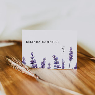 Numéro De Table Elégante Lavande Florale Mariage Guest Place Card