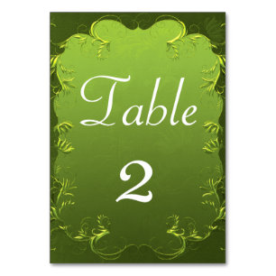 Numéro De Table Elégante réception de mariage bleu Chartreuse
