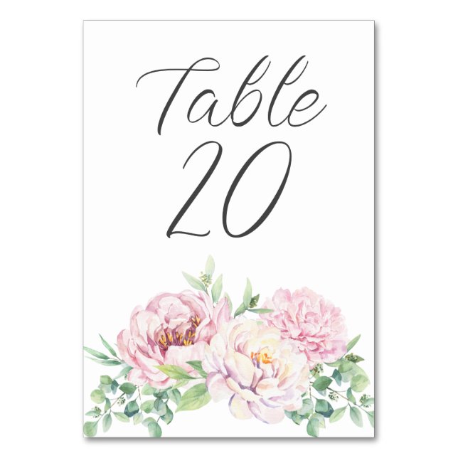 Numéro De Table Elégante Roses Roses Roses Roses Florales Réceptio (Par défaut)