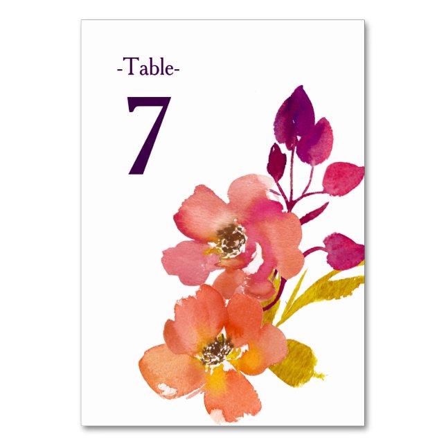 Numéro De Table Élégante table Mariage de bouquet d'été (Par défaut)