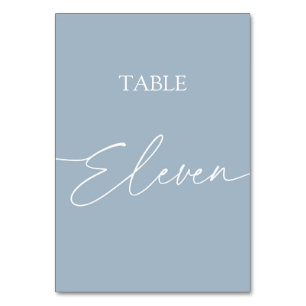 Numéro De Table Elégante table minimaliste bleue Dusty onze
