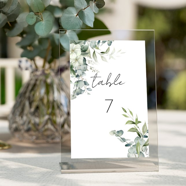 Numéro De Table Elégante verdure d'Eucalyptus (Créateur téléchargé)