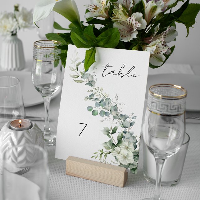 Numéro De Table Elégante verdure d'Eucalyptus (Créateur téléchargé)