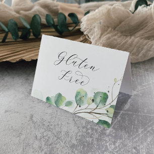 Numéro De Table Élégante verdure Gluten Gratuit Buffet Étiquettes