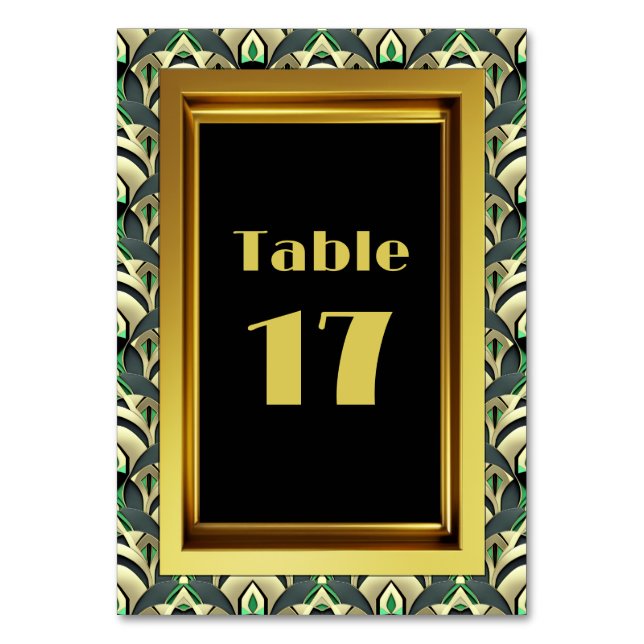 Numéro De Table Emerald & Gold Art Déco (Par défaut)