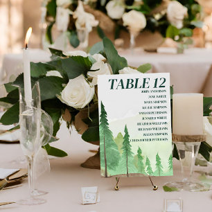 Numéro De Table Emerald Greenery Mountain Pine Rustic Mariage