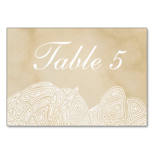Numéro De Table Empreinte de script Vagues sur Parchemin