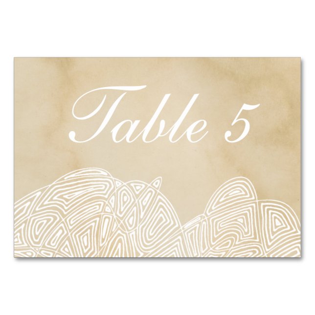 Numéro De Table Empreinte de script Vagues sur Parchemin (Devant)