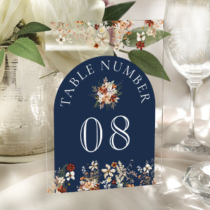 Numéro de Table en Acrylique Terracotta Wildflower