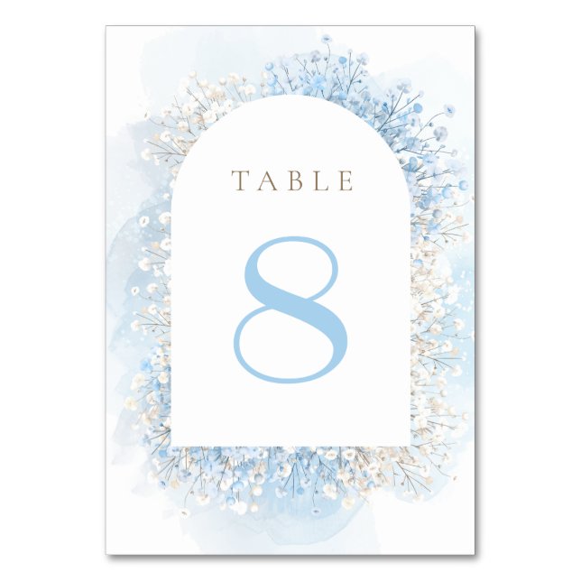 numéro de table en baby's breath bleu pastel (Par défaut)