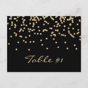 Numéro de table en confettis élégants points dorés