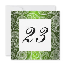 Numéro de table en dentelle de Paisley blanc avec 