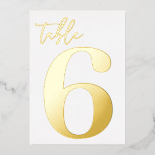 Numéro de table en feuille d'or véritable