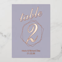 Numéro de table en feuille métallique à bordure gé