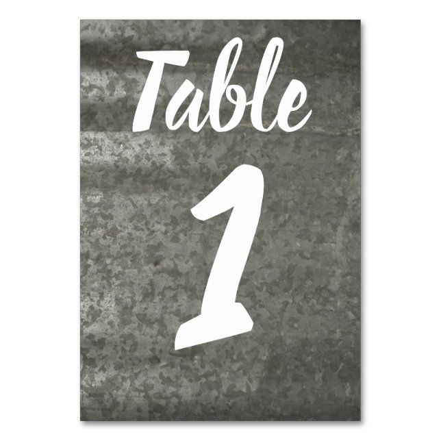 Numéro de table en tôle galvanisée (Par défaut)