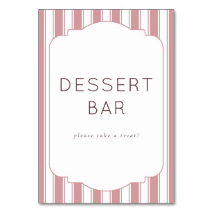 Numéro De Table Enseigne de Bar à Desserts Rose Vintage Chaleureux