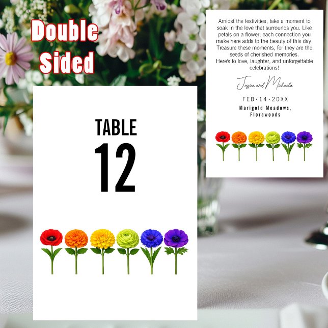 Numéro De Table Ensemble, prospérez avec le texte au dos (With text at back wedding Flourish Together Table Number)