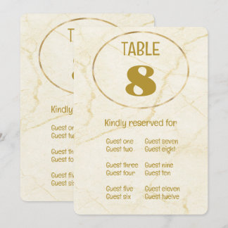 Numéro de table et carte de placement en marbre do