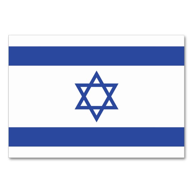 Numéro De Table Etat d'Israël Drapeau, Étoile de David Juifs (Devant)