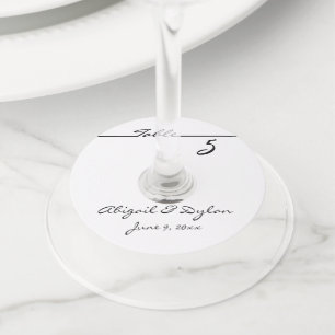 "Numéro de table" Étiquettes de verre de vin perso