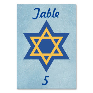 Numéro De Table Étoile de David Bleu
