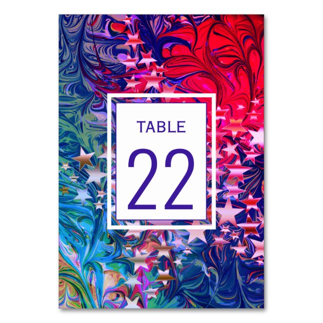 Numéro De Table ÉTOILES DE NOËL Abstrait Hiver Violet PERSONNALISÉ (Par défaut)