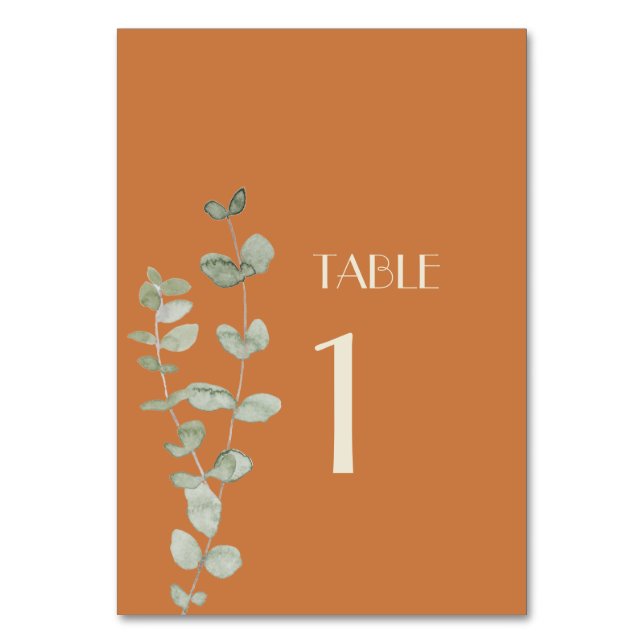 Numéro De Table Éucalyptus en terre cuite Numéro de tableau (Par défaut)