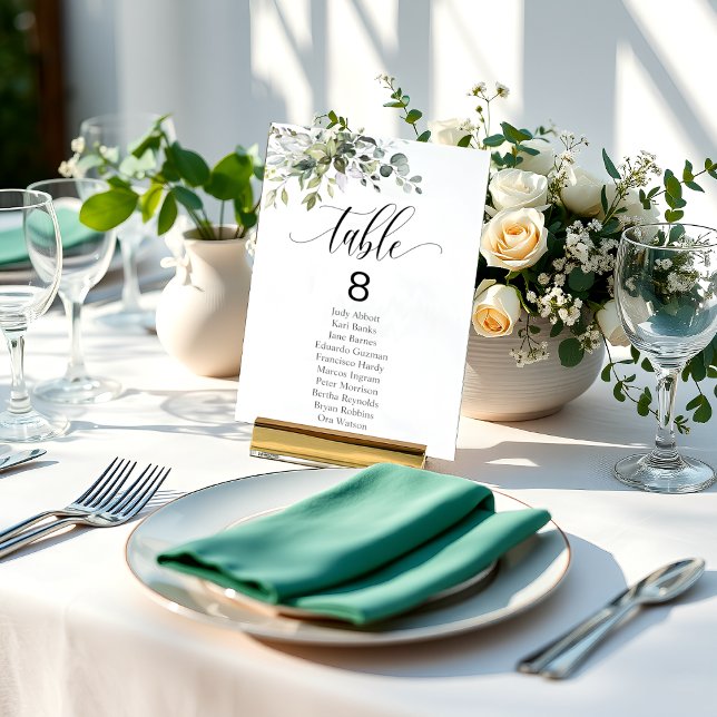 Numéro De Table Eucalyptus Feuille Mariage Événement Seize Graphiq (Créateur téléchargé)