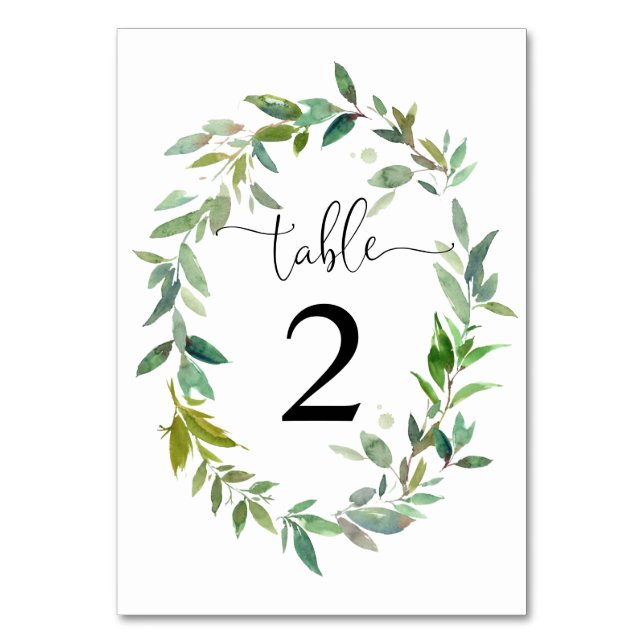 Numéro De Table Eucalyptus Mariage de couronne verte Sage (Par défaut)