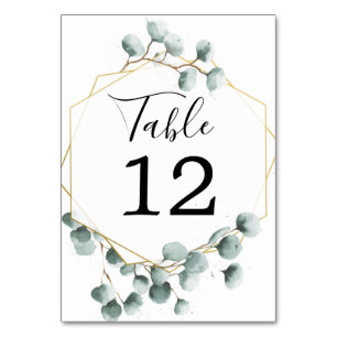 Numéro De Table Eucalyptus Mariage de verdure Numéros de tableau