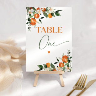 Numéro De Table Eucalyptus oranges agrumes table thème numéro un