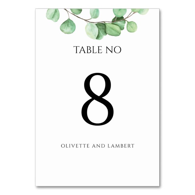 Numéro De Table Eucalyptus Verdure Botanique (Par défaut)