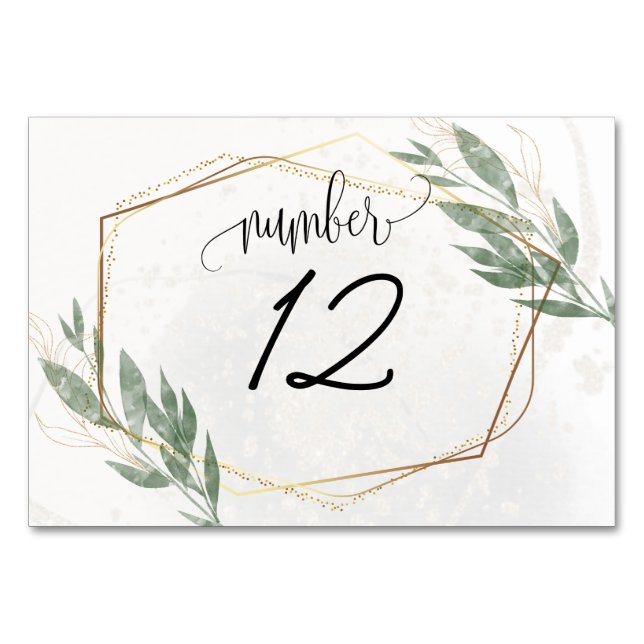 Numéro De Table Eucalyptus vert Dusty Sage Vert Floral Moderne (Devant)