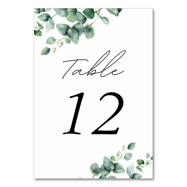 Numéro De Table Eucalyptus vert photo (Par défaut)