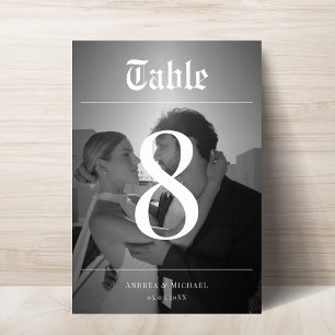 Numéro De Table Faded Photo Vintage journal Mariage élégant