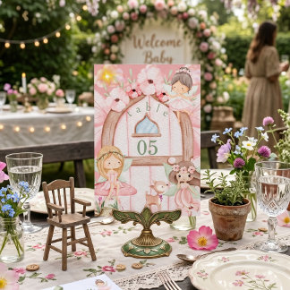 Numéro De Table Fairy Garden Pink Woodland Birthday Party Kids