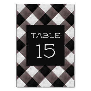 Numéro De Table Farmhouse Buffalo Plaid Check Russe Mariage