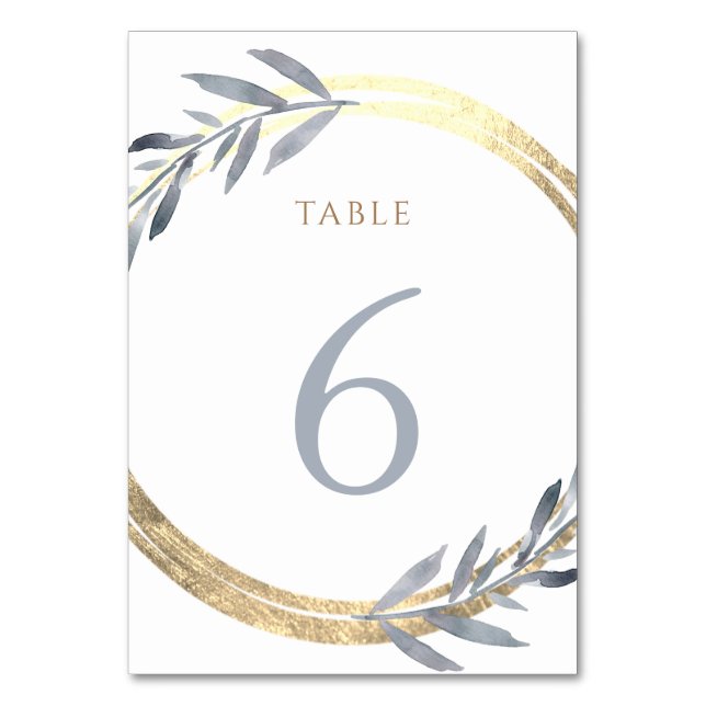 Numéro De Table fausse feuille et bleu poussiéreux Tableau Numéro  (Par défaut)