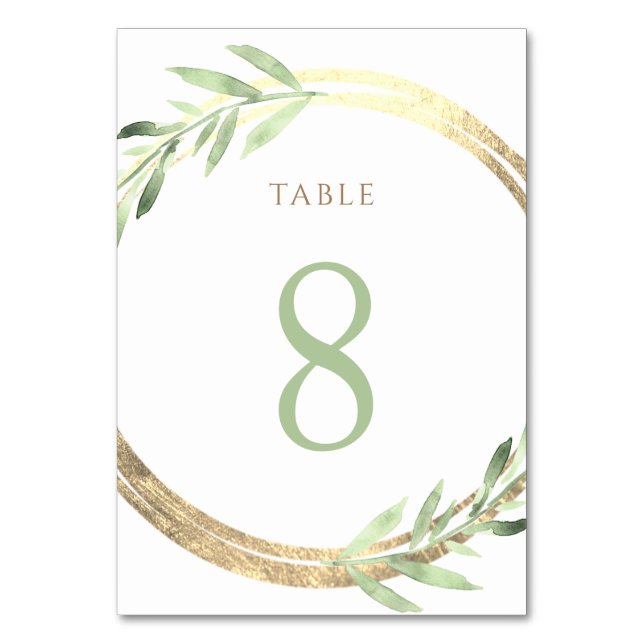Numéro De Table fausse feuille et feuilles verts Numéro de tableau (Par défaut)