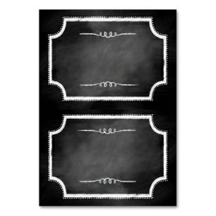 Numéro De Table Faux Chalkboard Tented Name Place Cards