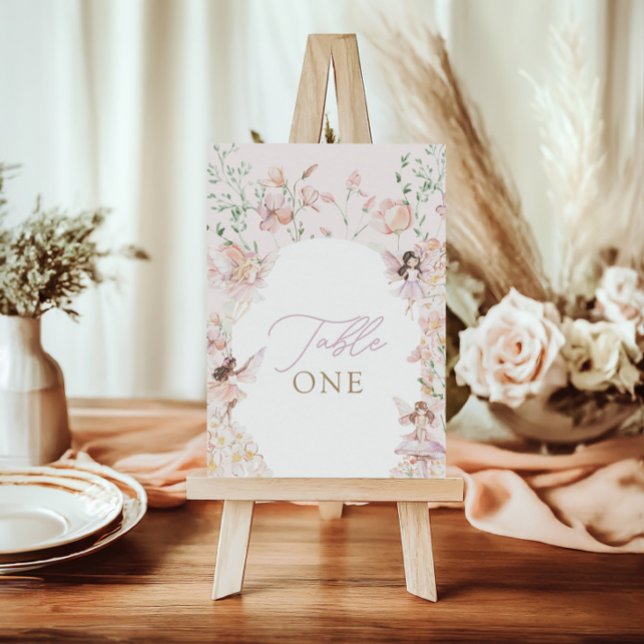 Numéro De Table Fée magique rose floral filles Anniversaire (Créateur téléchargé)