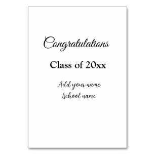 Numéro De Table Félicitations de graduation simples clas d'ajout m