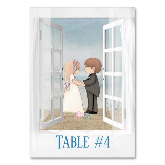 Numéro De Table Fenêtre Mariée et chambre dans la plage (Par défaut)