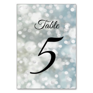 Numéro De Table Fête aux Lumières Bokeh Brillantes Argentées